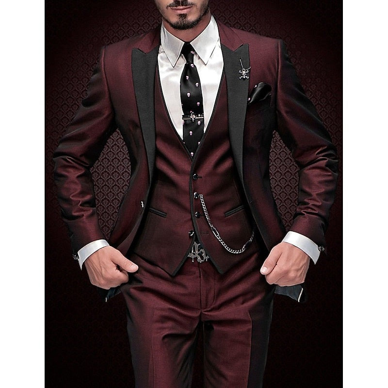 Costume homme trois pièces en lin – blazer, gilet et pantalon