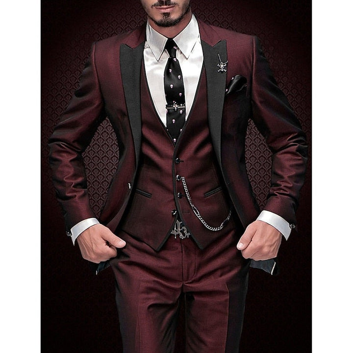 Costume homme trois pièces en lin – blazer, gilet et pantalon