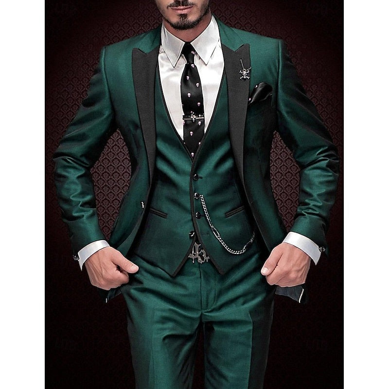 Costume homme trois pièces en lin – blazer, gilet et pantalon