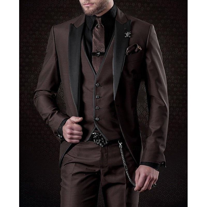 Costume homme trois pièces en lin – blazer, gilet et pantalon
