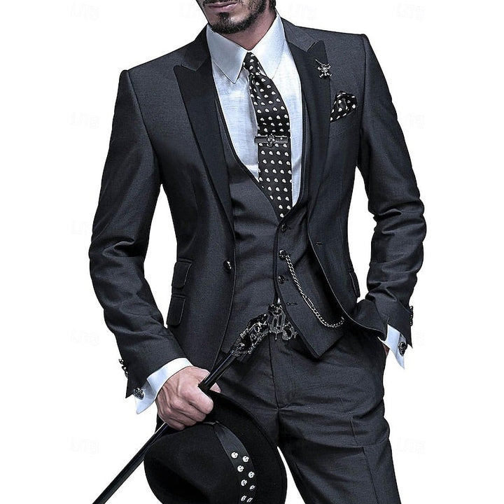 Costume homme trois pièces en lin – blazer, gilet et pantalon