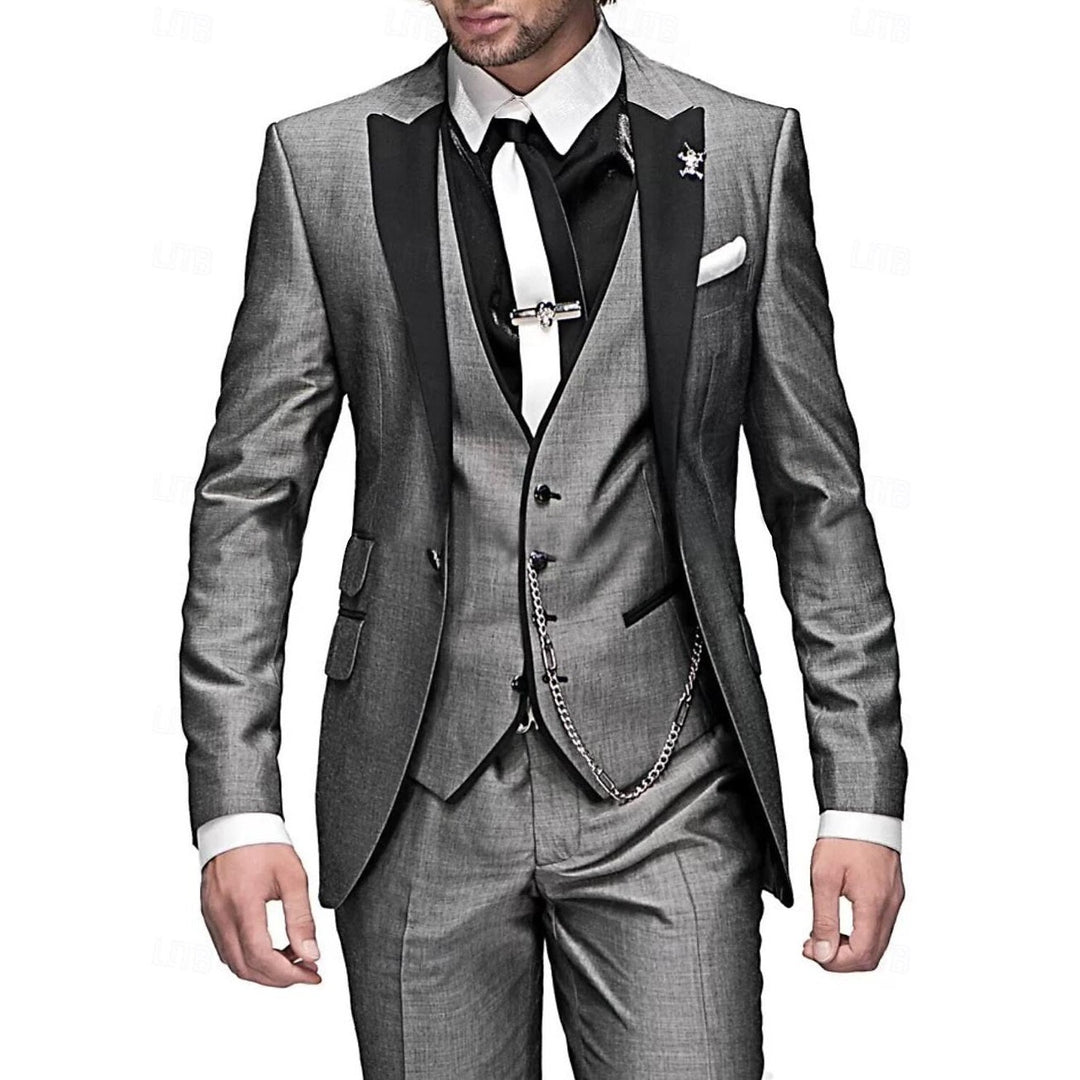 Costume homme trois pièces en lin – blazer, gilet et pantalon