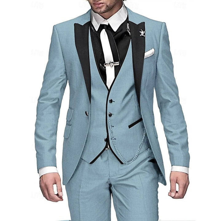 Costume homme trois pièces en lin – blazer, gilet et pantalon