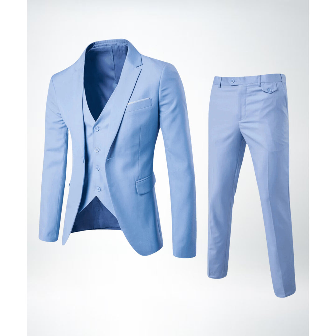 Costume trois pièces homme slim en laine mélangée – gilet 5 boutons