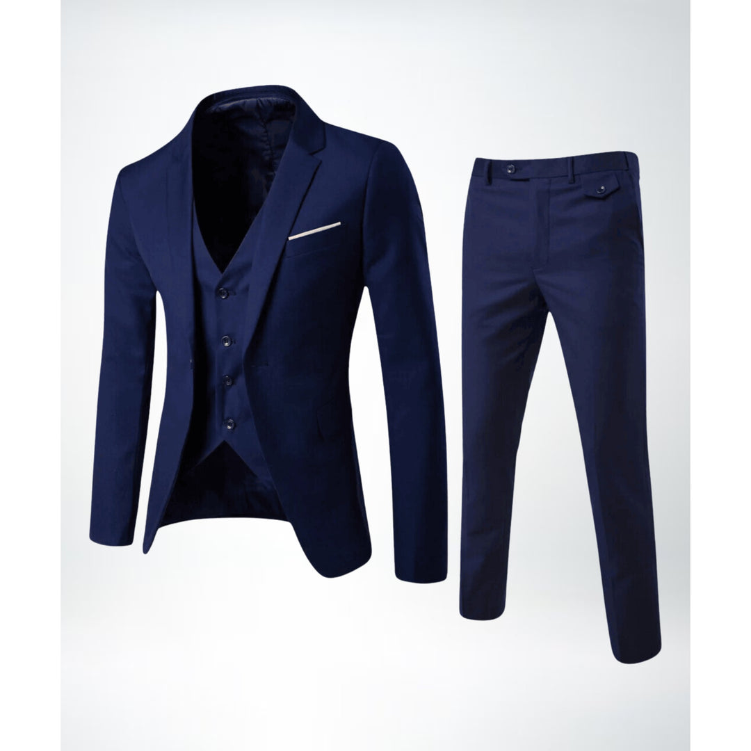 Costume trois pièces homme slim en laine mélangée – gilet 5 boutons
