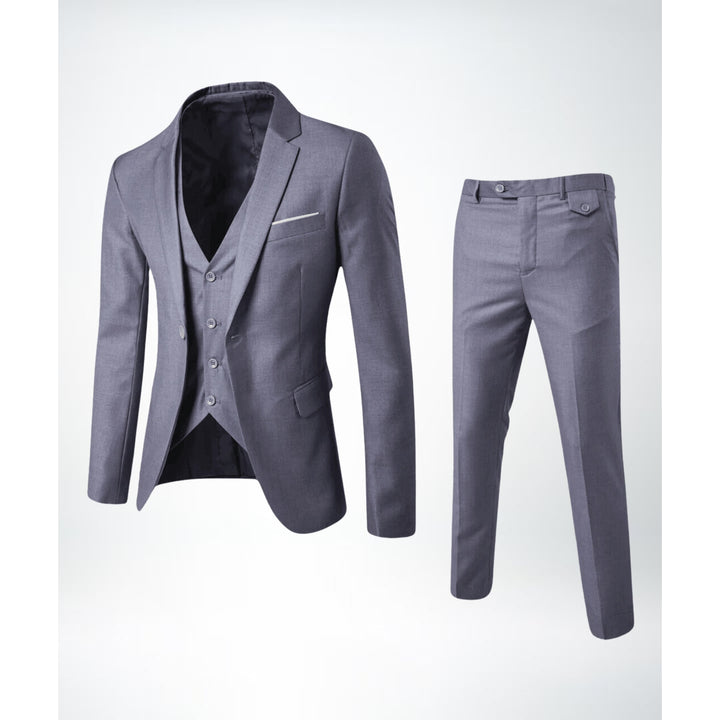 Costume trois pièces homme slim en laine mélangée – gilet 5 boutons
