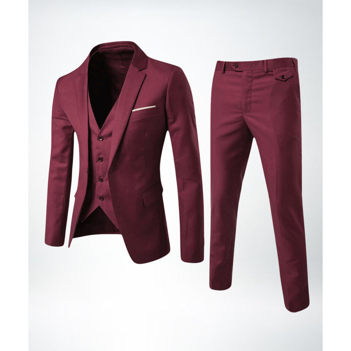 Costume trois pièces homme slim en laine mélangée – gilet 5 boutons