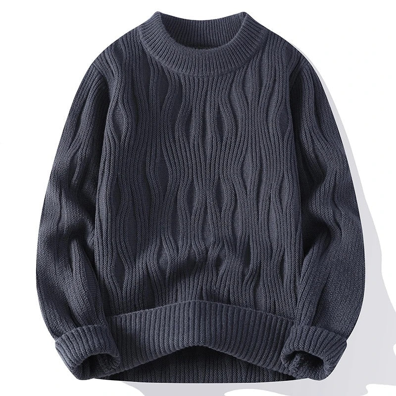 Pull homme en maille épaisse – coupe slim et tons neutres