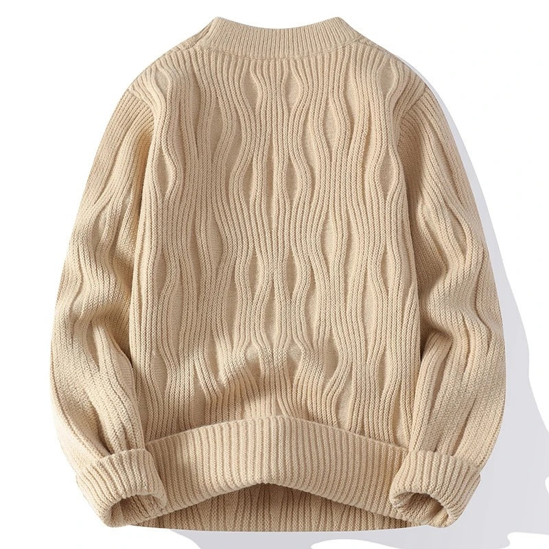 Pull homme en maille épaisse – coupe slim et tons neutres