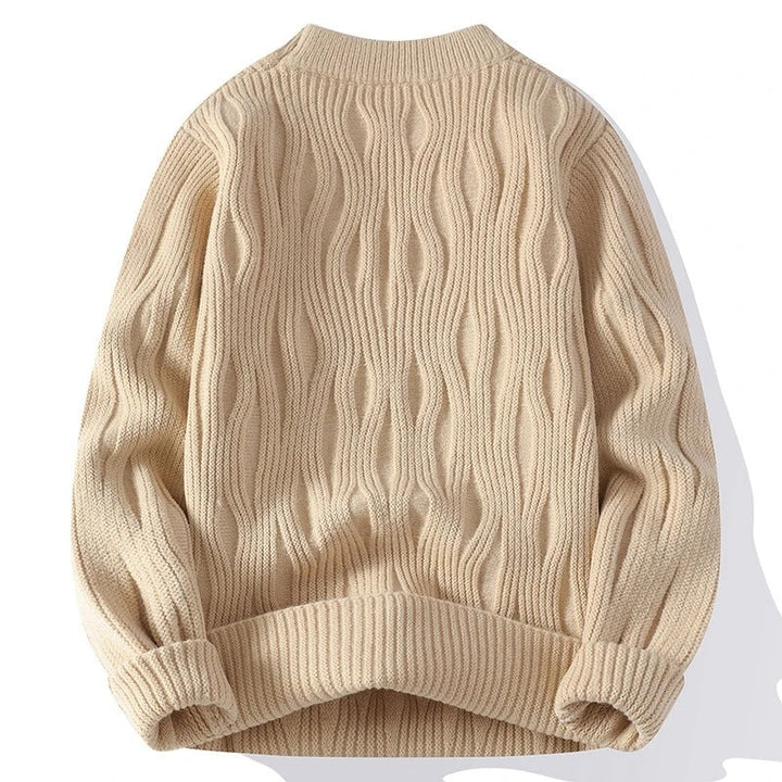Pull homme en maille épaisse – coupe slim et tons neutres