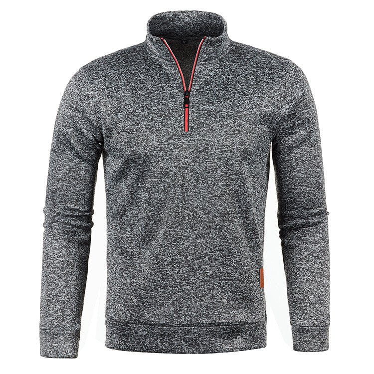Pull homme zippé à manches longues – chaleur et confort