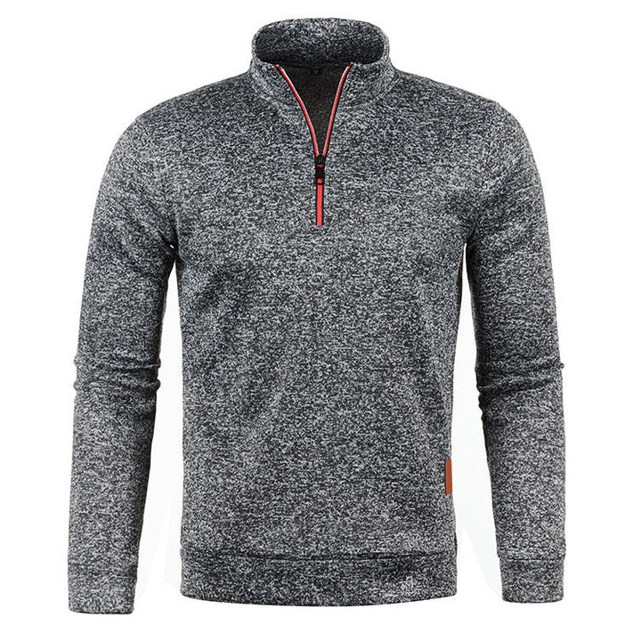Pull homme zippé à manches longues – chaleur et confort