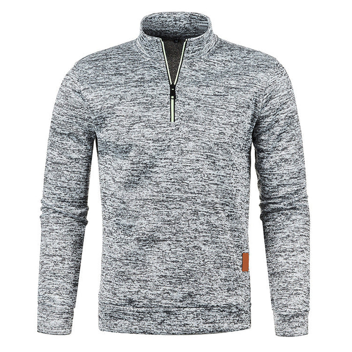 Pull homme zippé à manches longues – chaleur et confort