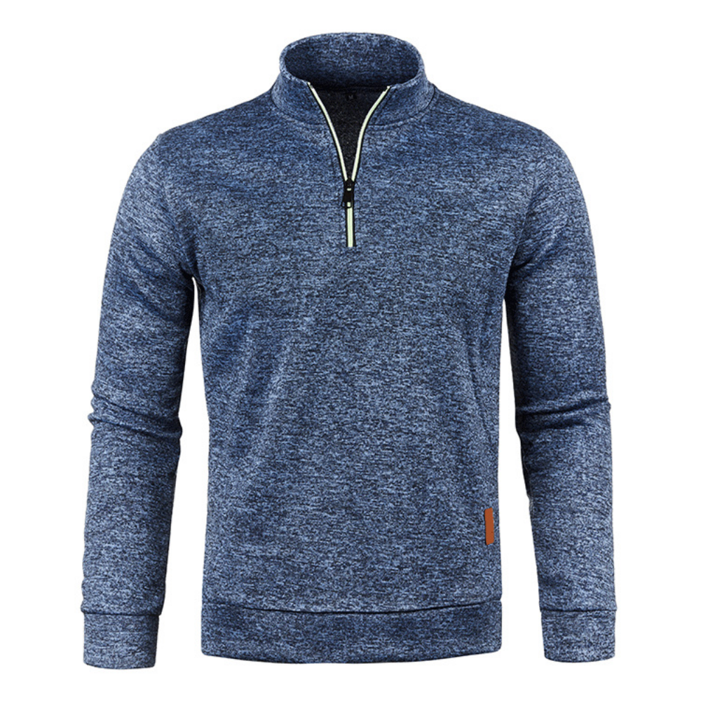 Pull homme zippé à manches longues – chaleur et confort