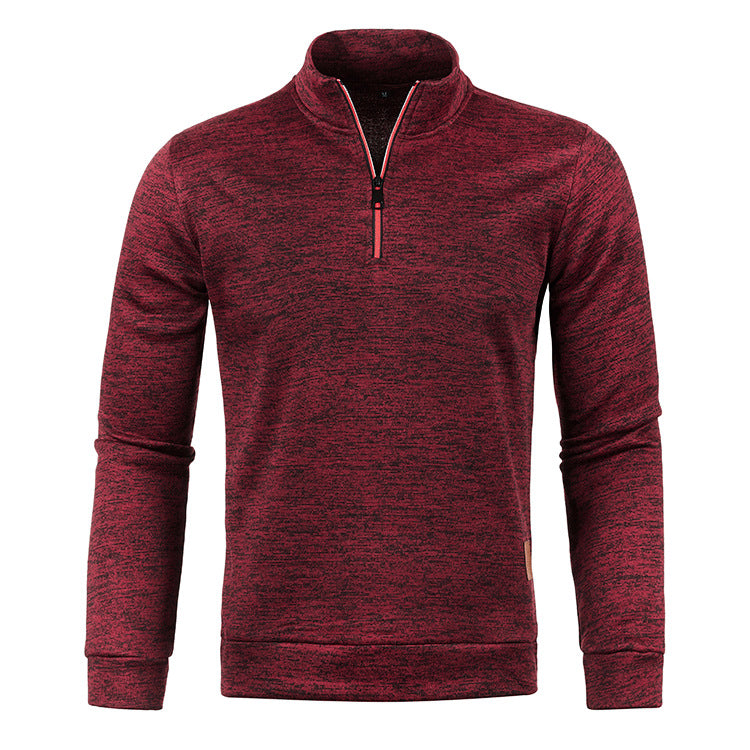 Pull homme zippé à manches longues – chaleur et confort