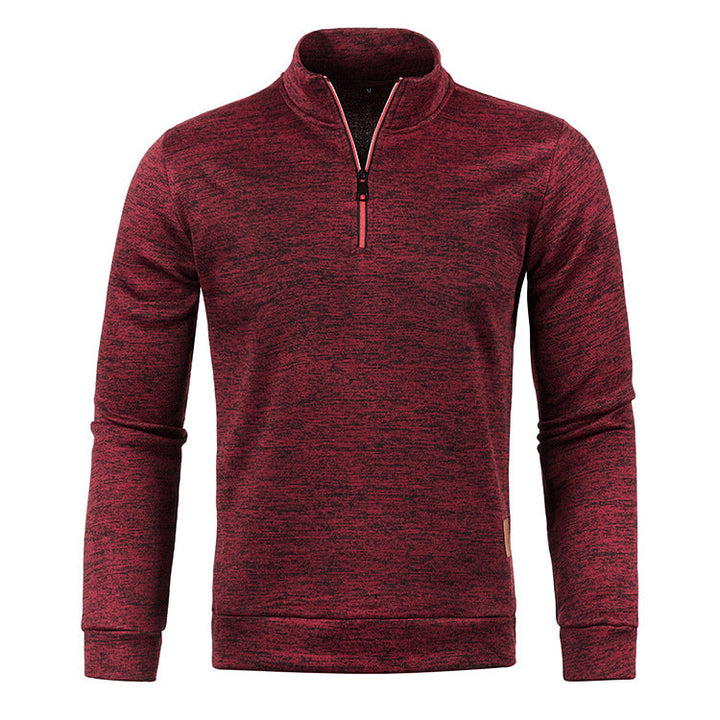 Pull homme zippé à manches longues – chaleur et confort