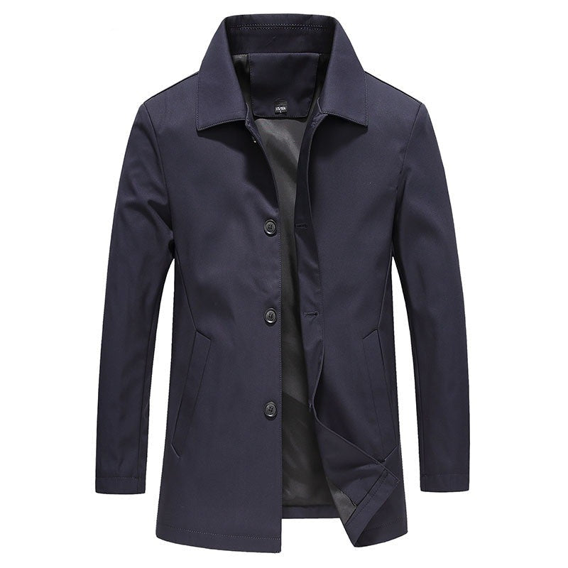 Manteau long homme en polaire coupe-vent – coloris uni