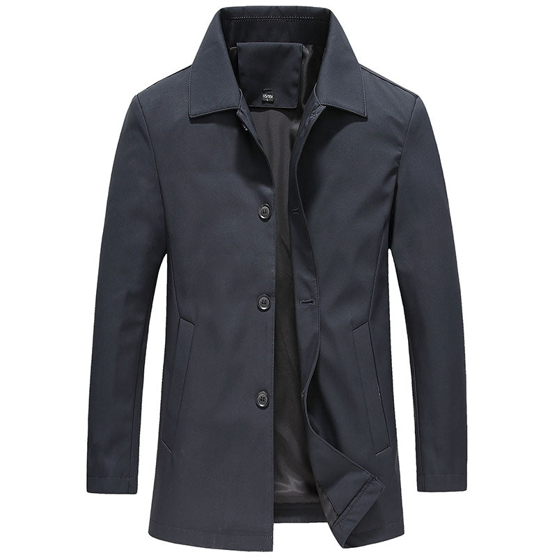 Manteau long homme en polaire coupe-vent – coloris uni