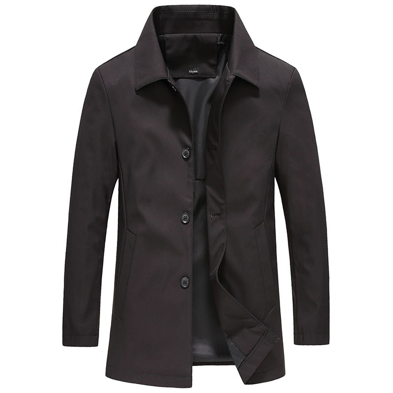 Manteau long homme en polaire coupe-vent – coloris uni