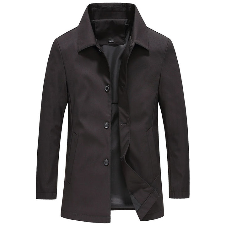 Manteau long homme en polaire coupe-vent – coloris uni