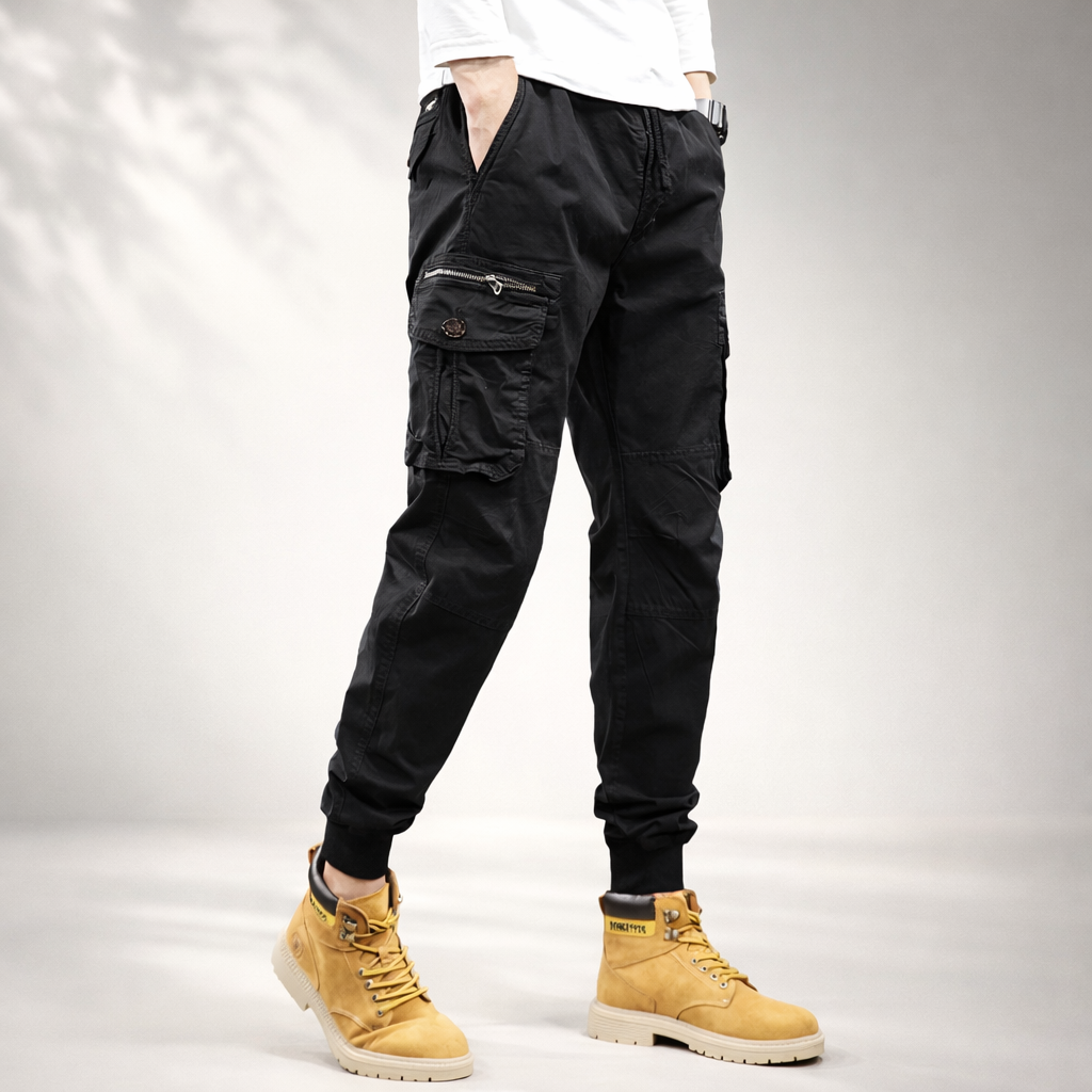 Pantalon cargo jogger homme en coton bio – coupe fuselée