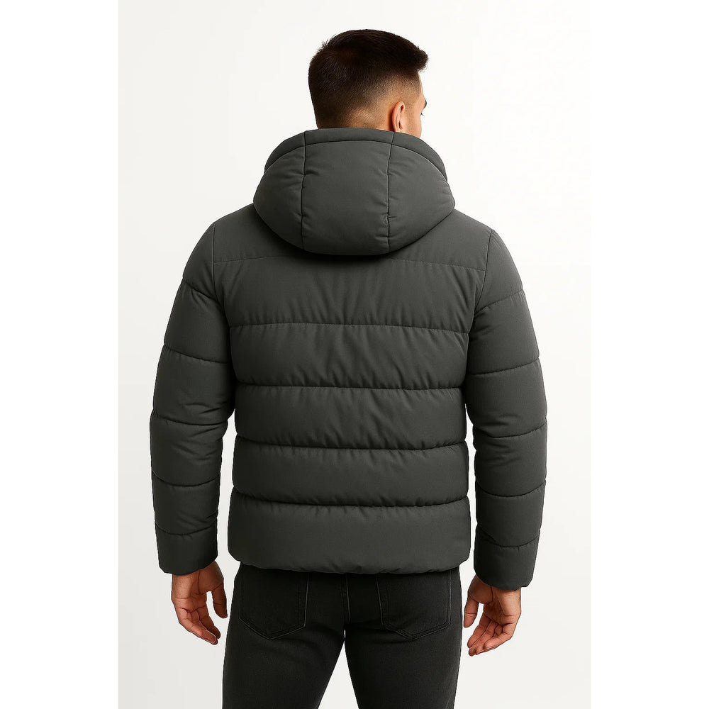 Doudoune homme en mélange coton à capuche ajustable