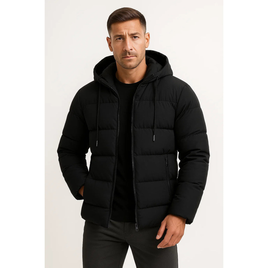 Doudoune homme en mélange coton à capuche ajustable