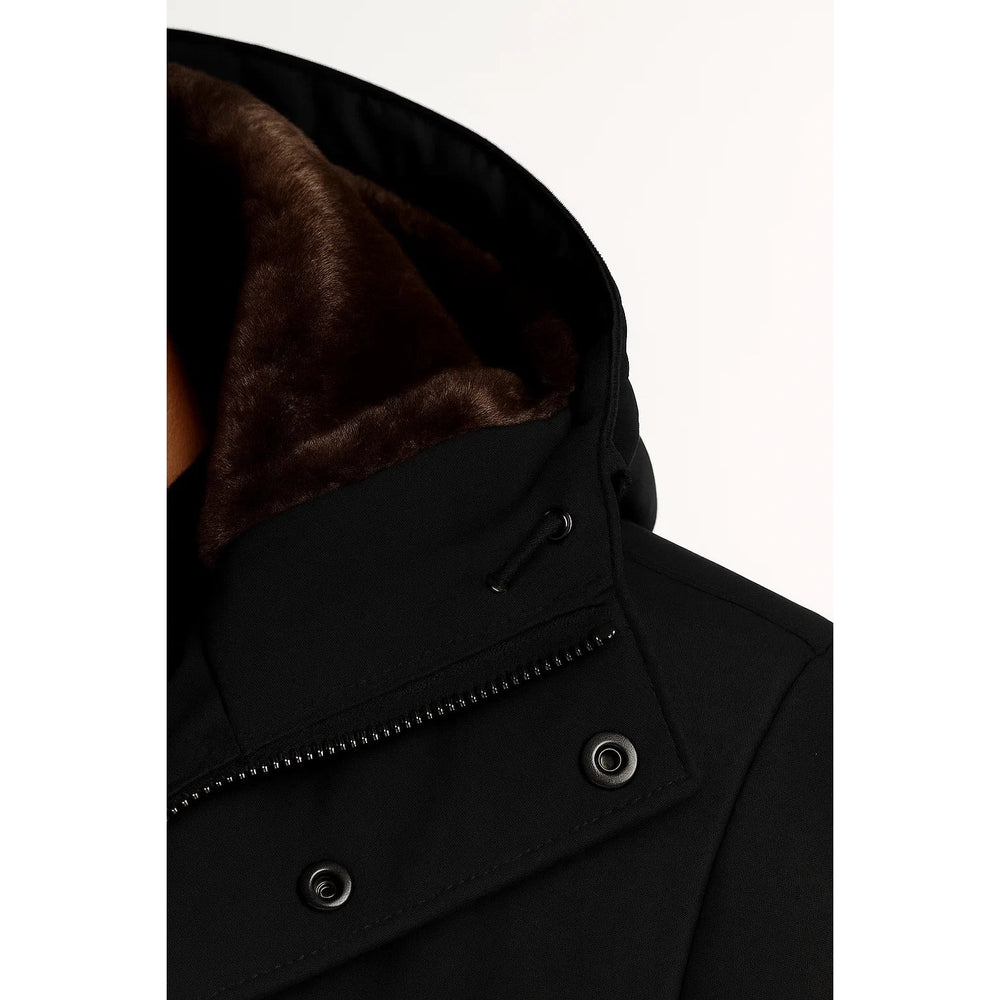 Doudoune oversize en laine d'agneau à capuche pour homme
