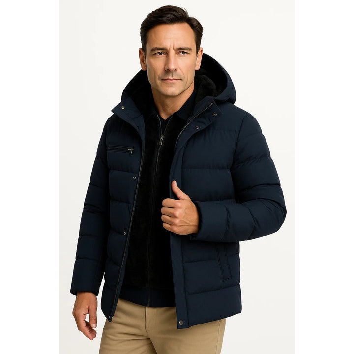 Doudoune oversize en laine d'agneau à capuche pour homme