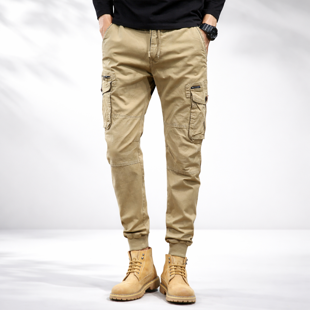 Pantalon cargo jogger homme en coton bio – coupe fuselée