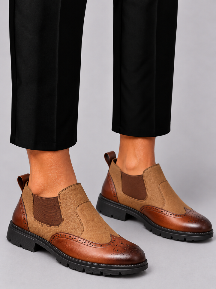 Boots chelsea brogue Quark-18, détails wingtip, enfilage facile