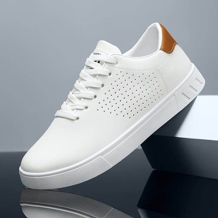 Baskets perforées homme en similicuir – finition mate