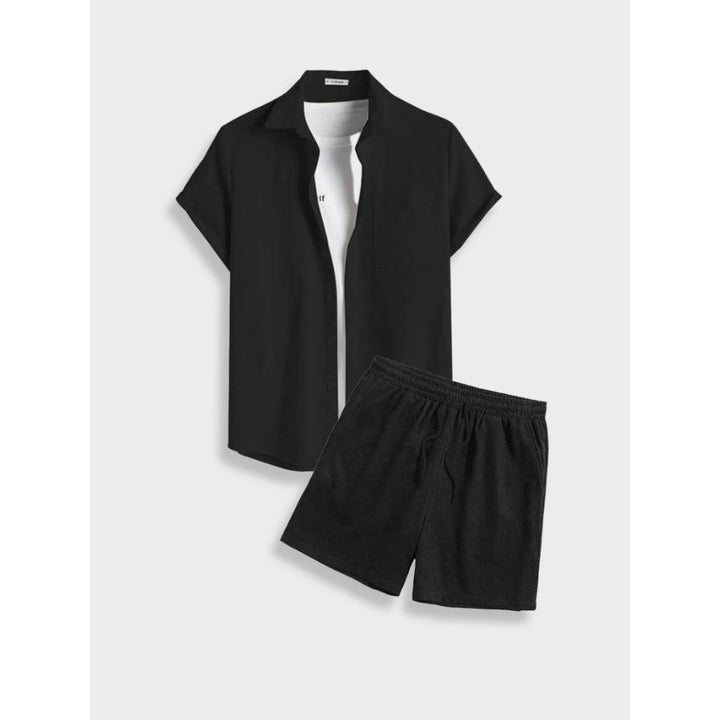 Ensemble d'été homme en lin – chemise et short assortis
