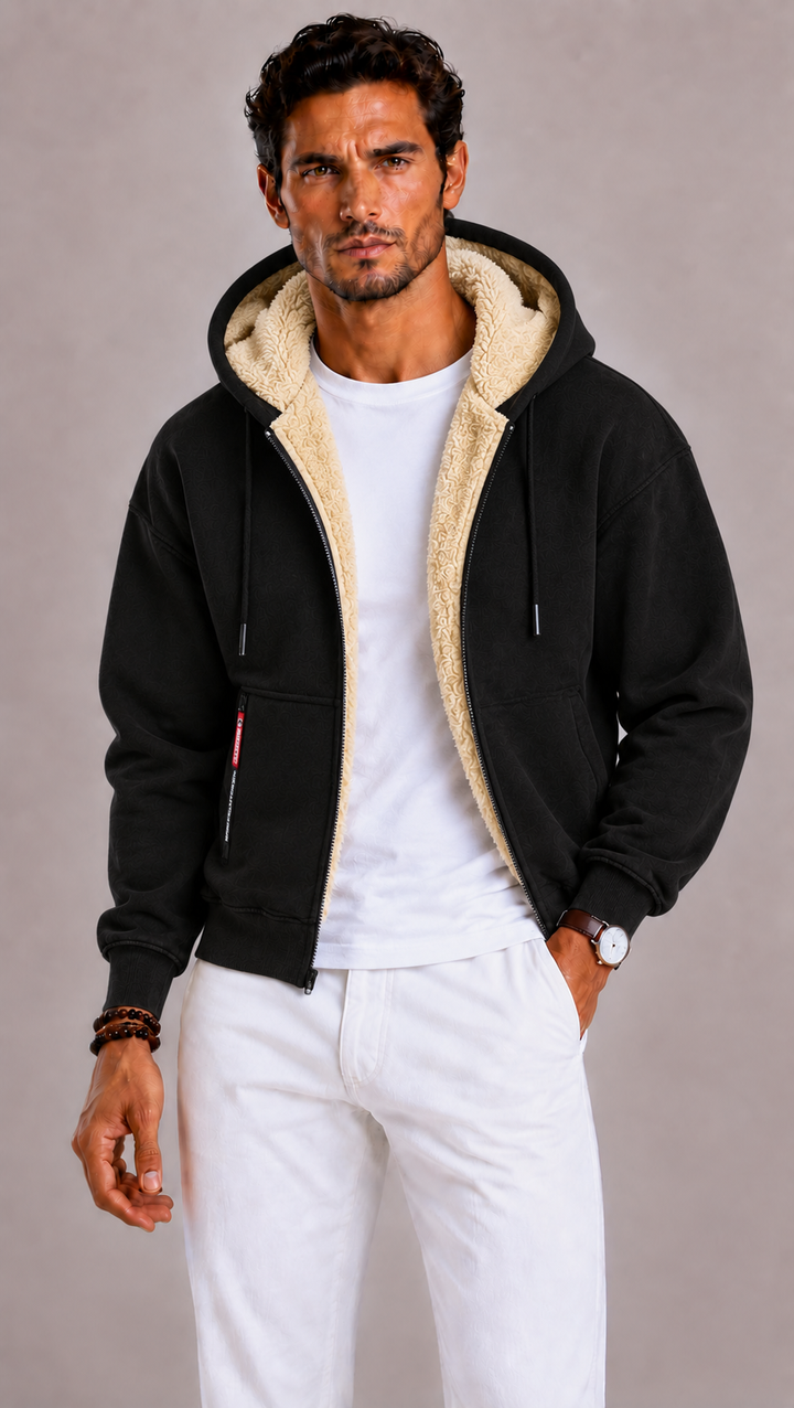Cardigan homme en laine à capuche, douceur et chaleur