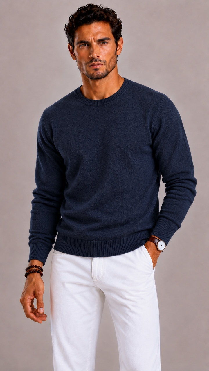 Pull homme en cachemire premium, édition limitée, coupe ajustée