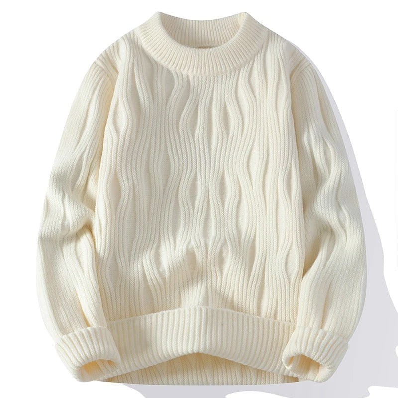 Pull homme en maille épaisse – coupe slim et tons neutres