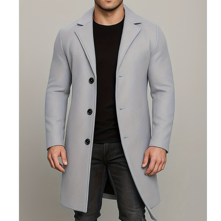 Manteau homme long à boutons – coupe-vent et élégant
