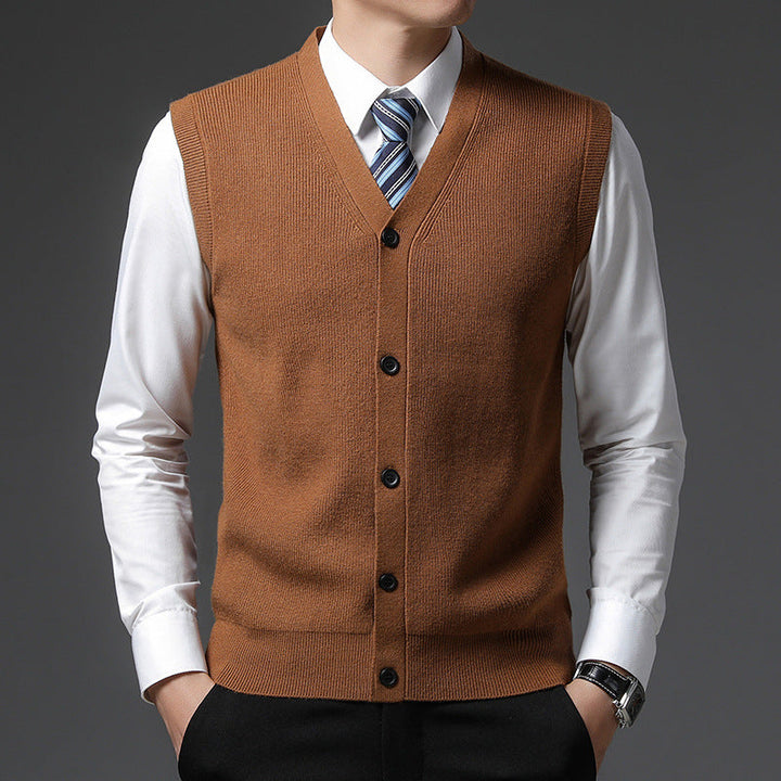 Gilet homme sans manches col V – boutonnage slim fit