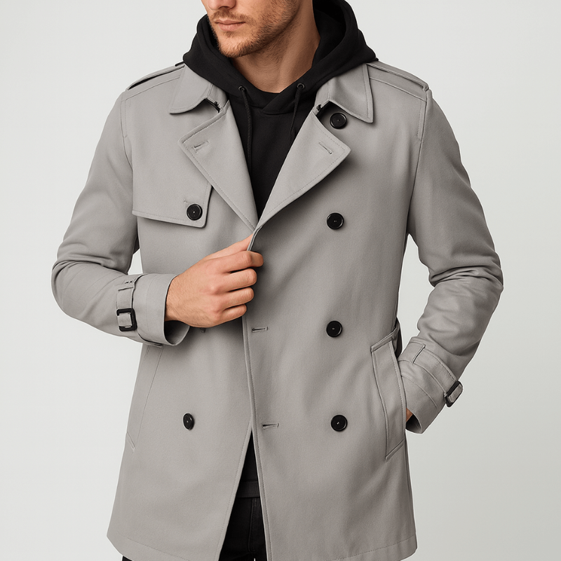 Trench homme double boutonnage – ceinture amovible