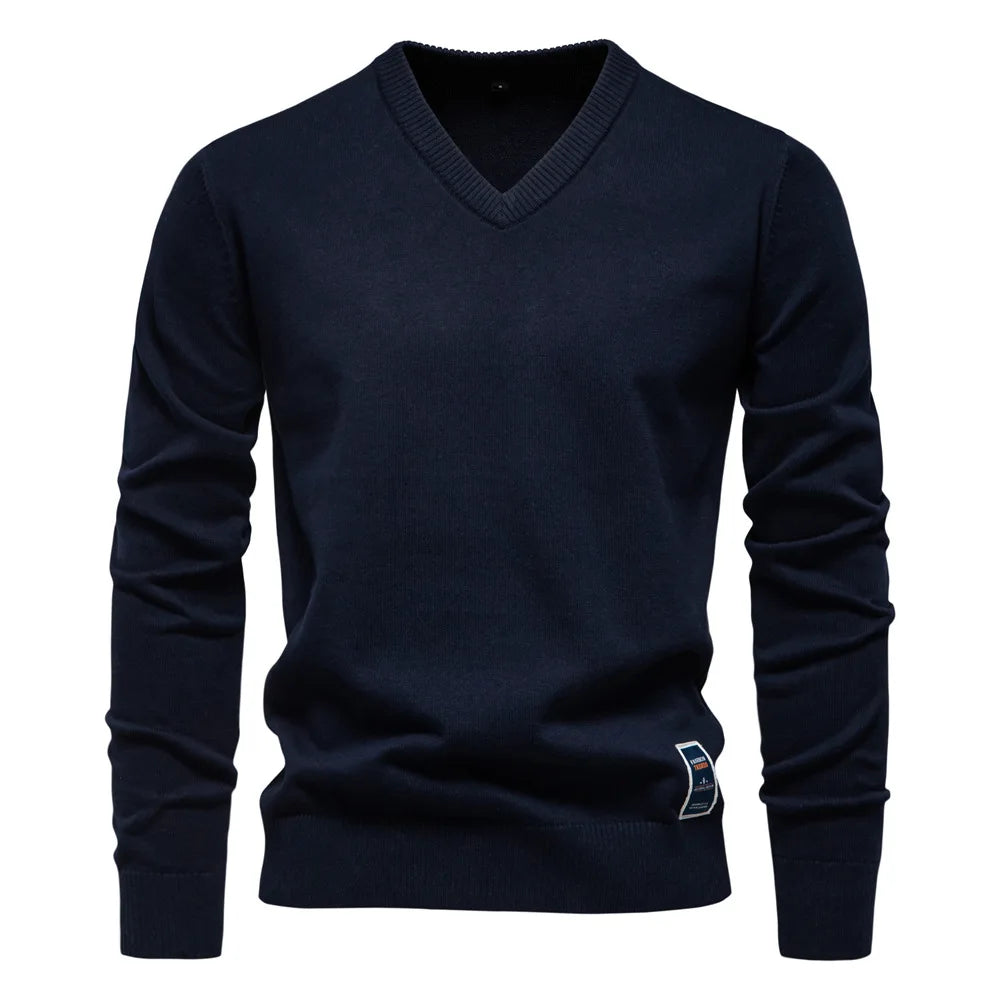 Pull homme col V – tissu doux et respirant