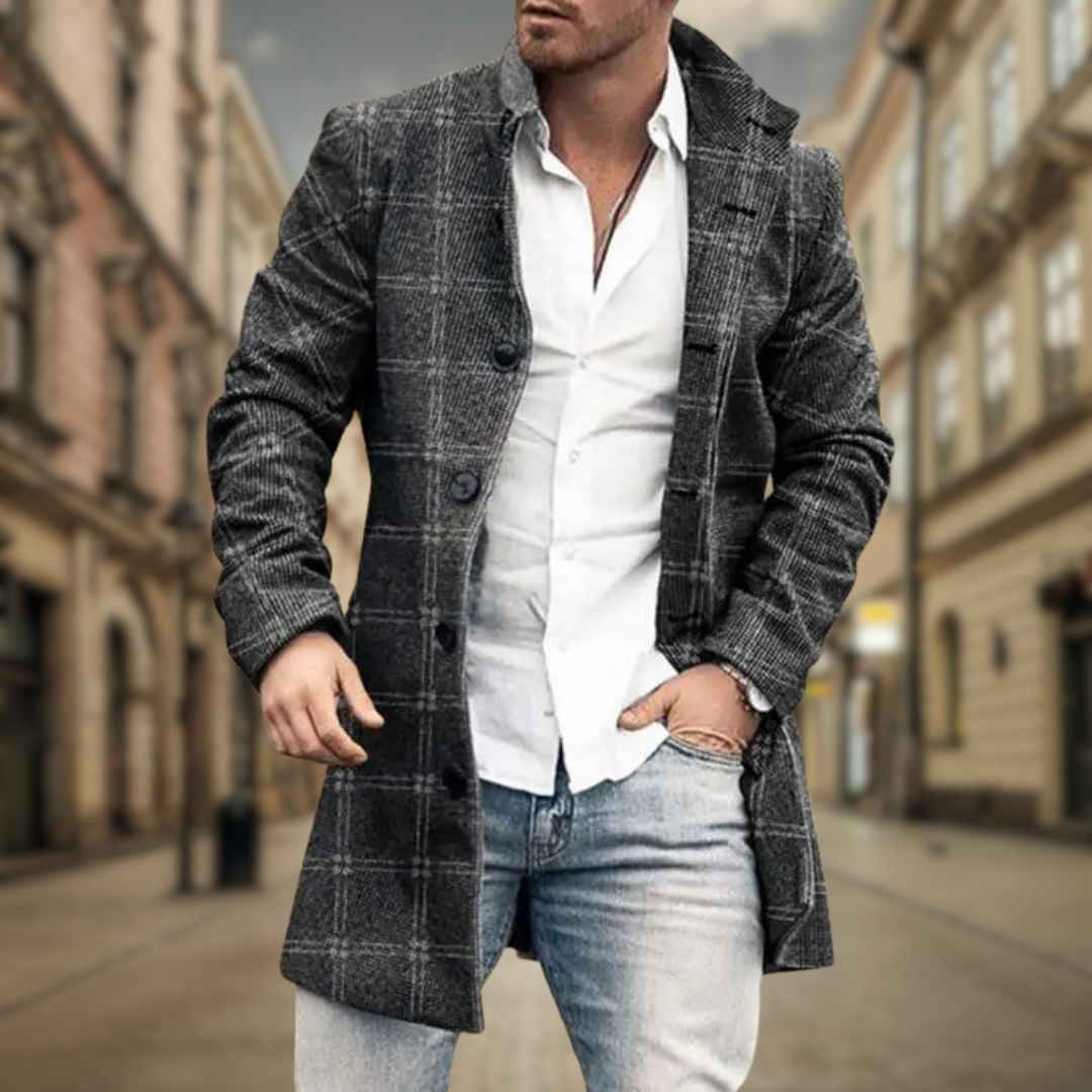 Manteau d'hiver homme long – coupe droite casual et habillée