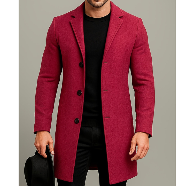 Manteau homme long à boutons – coupe-vent et élégant