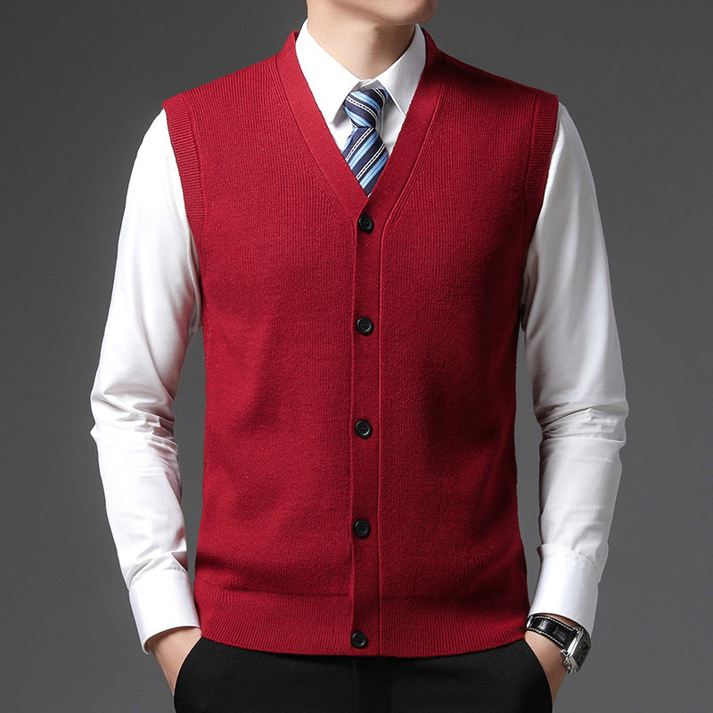 Gilet homme sans manches col V – boutonnage slim fit