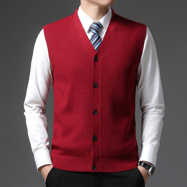 Gilet homme sans manches col V – boutonnage slim fit