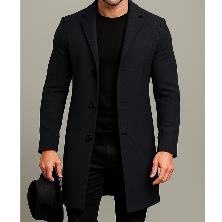 Manteau homme long à boutons – coupe-vent et élégant