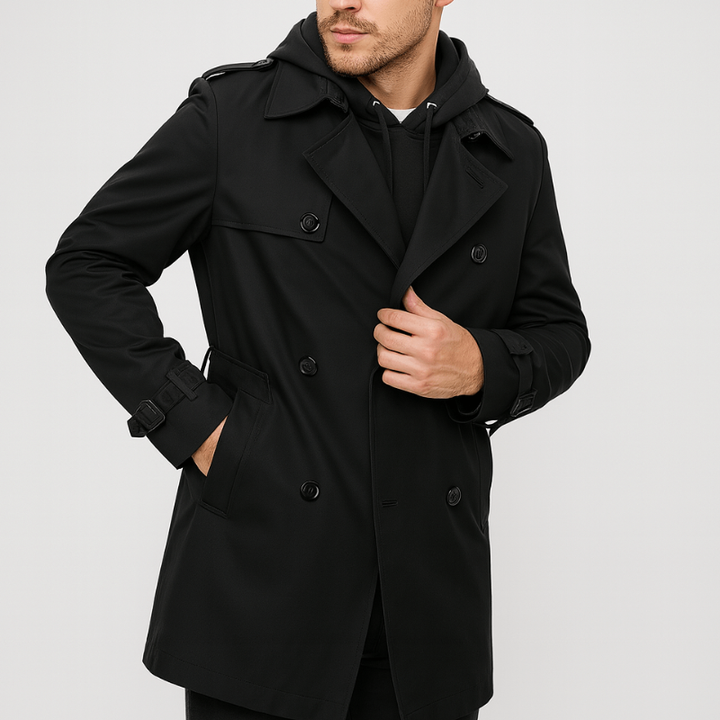 Trench homme double boutonnage – ceinture amovible