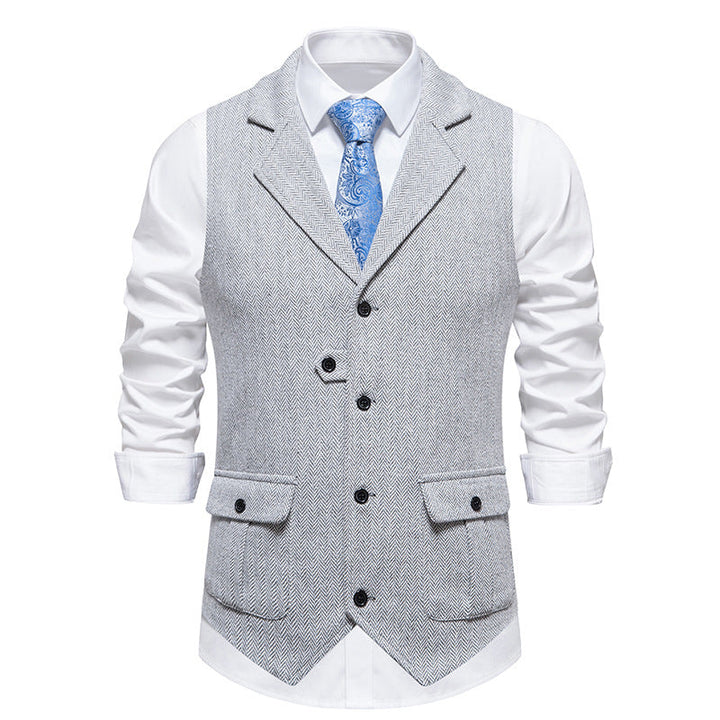 Gilet homme en tissu tissé – style vintage formel