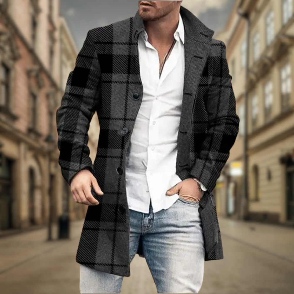 Manteau d'hiver homme long – coupe droite casual et habillée
