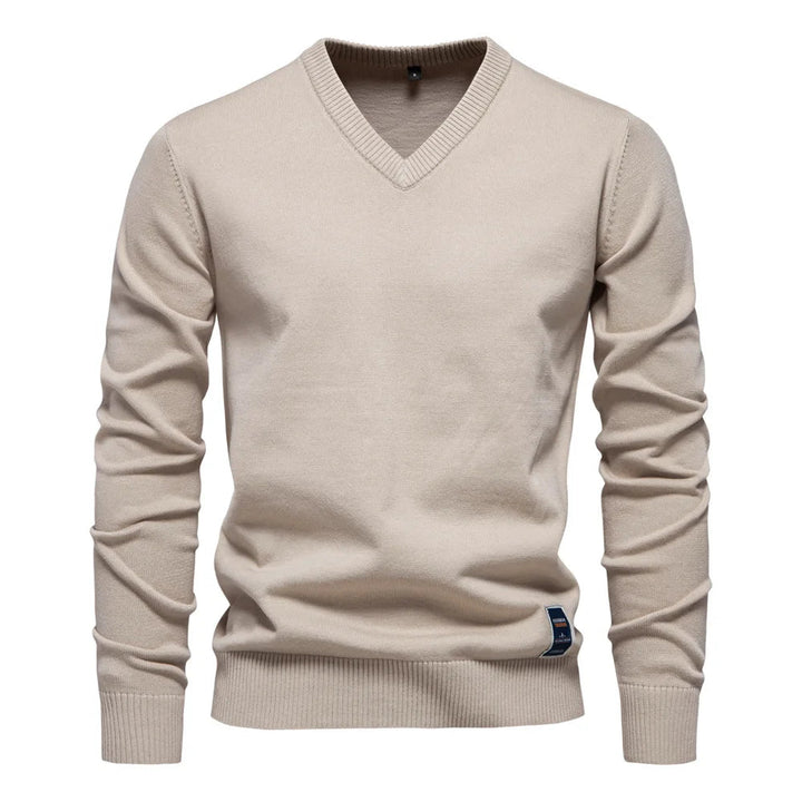 Pull homme col V – tissu doux et respirant