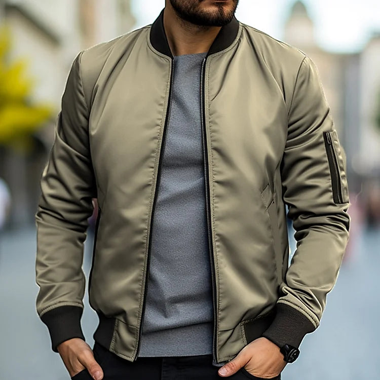 Veste bomber homme légère – coupe-vent multipoches zippée